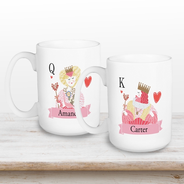 Personalized King & Queen Mugs, Set of 2