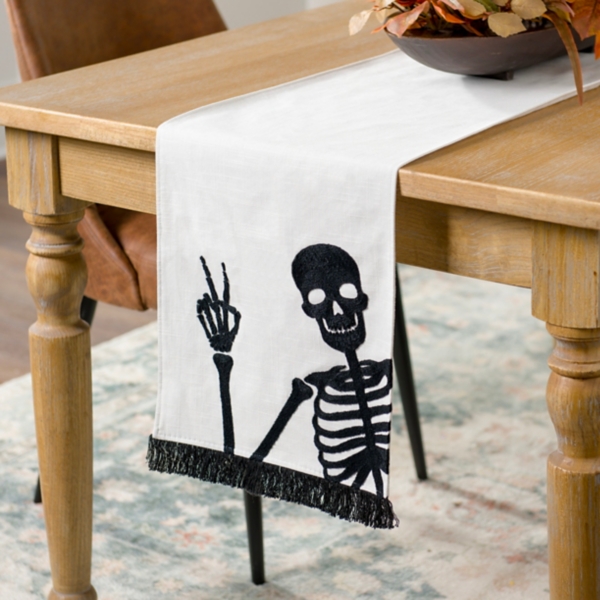 Peace Sign Skeleton Halloween Table Runner Kirklands Home