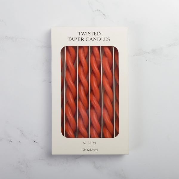 Orange Twisted Taper Candles, Set of 6 Kirklands Home