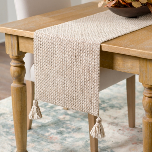 Neutral Mottled Table Runner