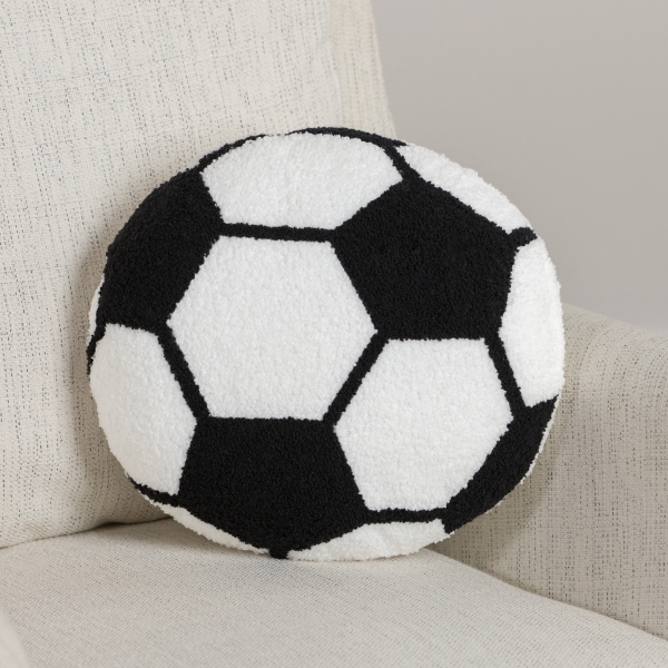 Kirklands Soccer Ball Shaped Boucle Pillow | Hamilton Place