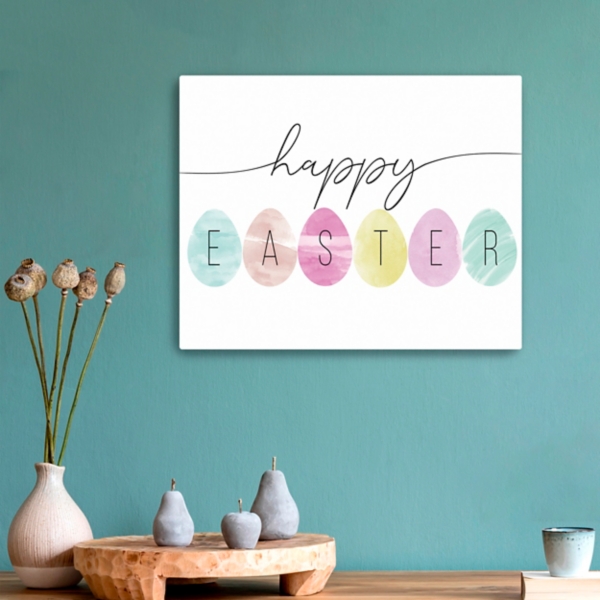 Happy Easter Eggs Canvas Art Print