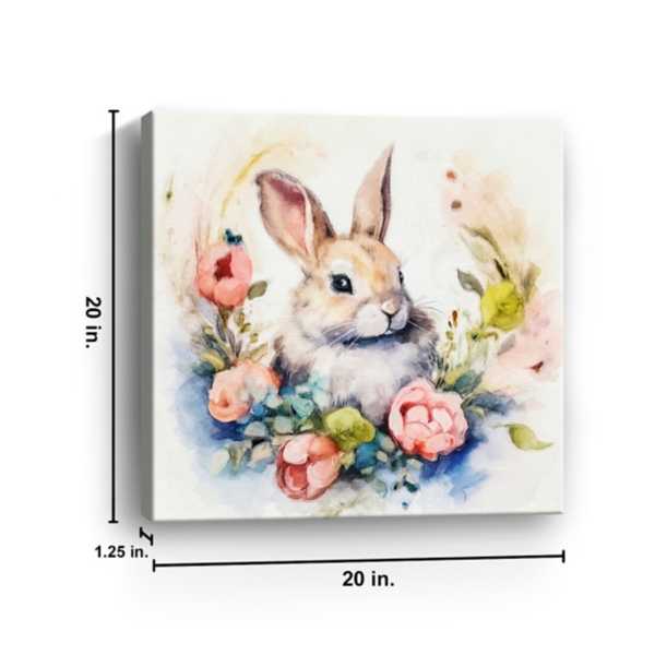 Bunny Nestled in Flowers Canvas Art Print