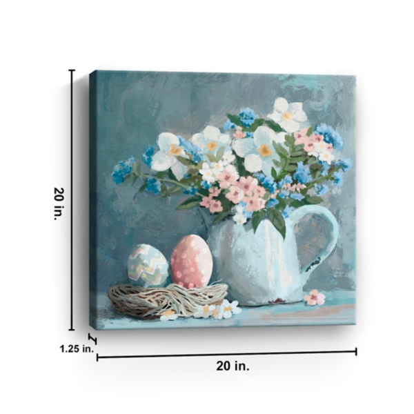 Easter Eggs and Floral Jug Canvas Art Print