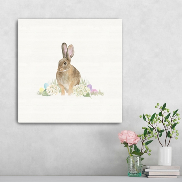 Farmhouse Easter Bunny Canvas Art Print
