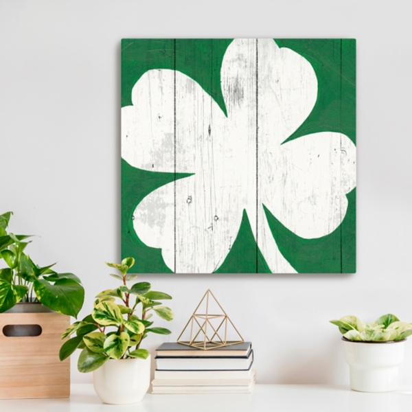 White Shamrock Canvas Art Print