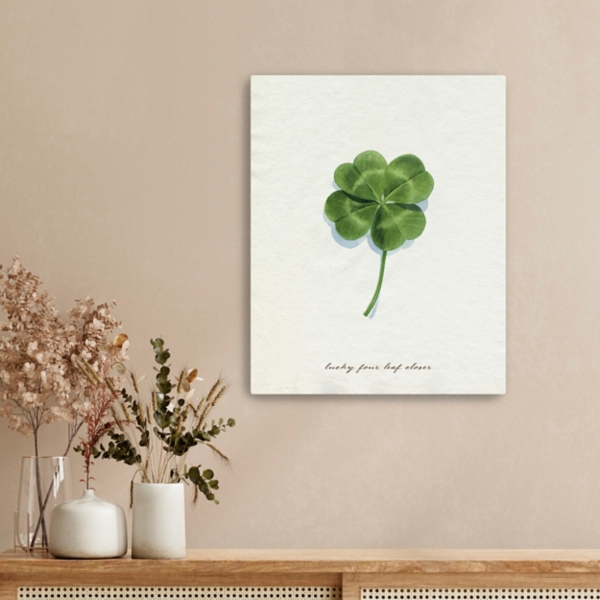 Lucky Four Leaf Clover Canvas Art Print