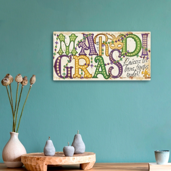 Mardi Gras Mask Canvas Art Print, 20x10 in.