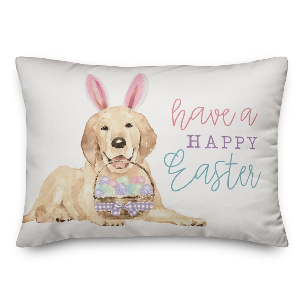 Happy Easter Dog Indoor/Outdoor Lumbar Pillow