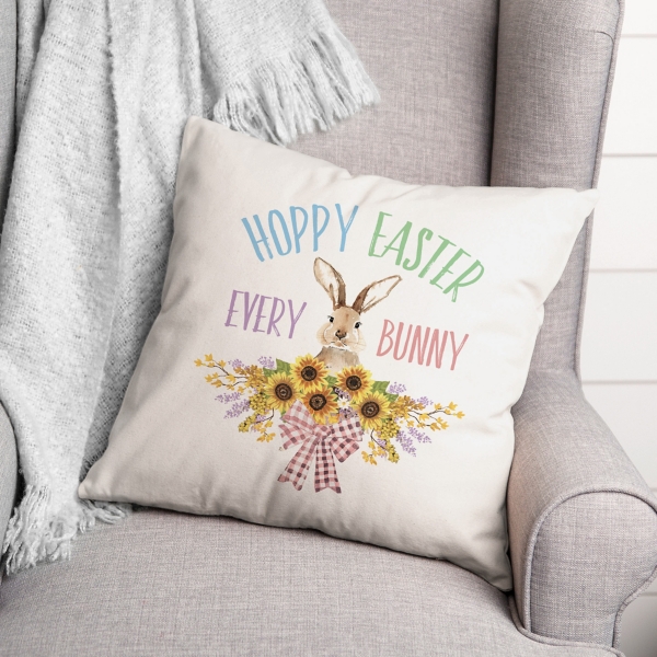 Hoppy Easter Sunflower Indoor/Outdoor Pillow