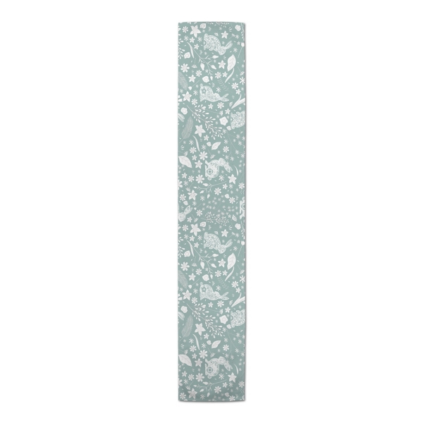 Blue Scandinavian Bunny Table Runner, 72 in.
