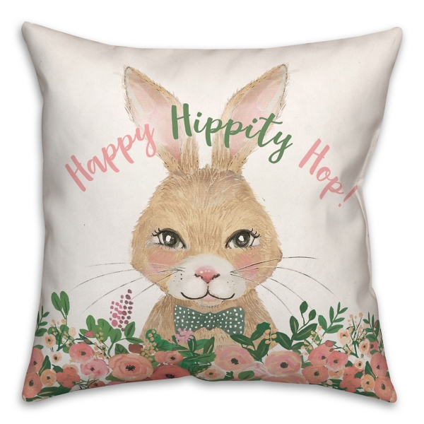 Happy Hippity Hop Bunny Indoor/Outdoor Pillow