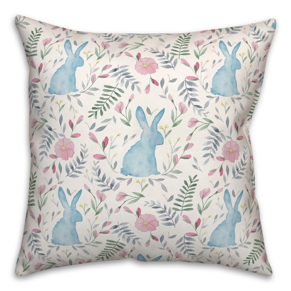 Watercolor Bunnies Indoor/Outdoor Pillow
