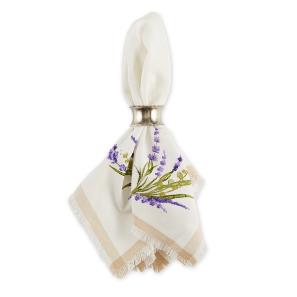 Lavender Sprigs Cotton Napkins, Set of 4