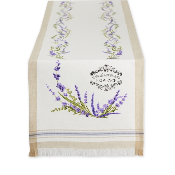 Lavender Garland Cotton Table Runner