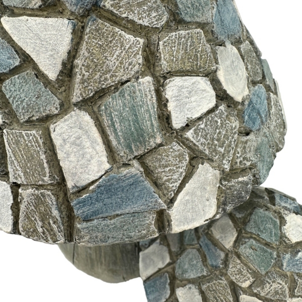 Blue Mosaic Mushrooms Outdoor Statue