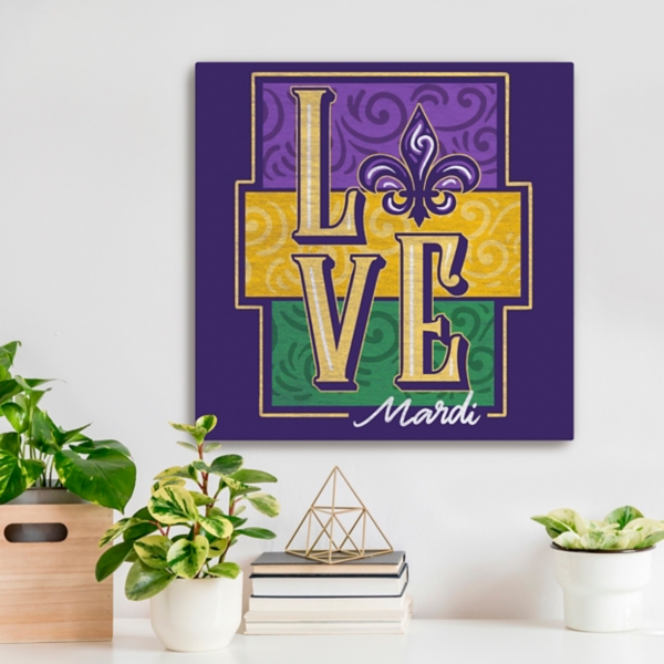Mardi Gras Love Canvas Art Print