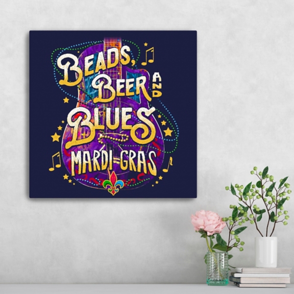 Beads, Beer, and Blues Canvas Art Print