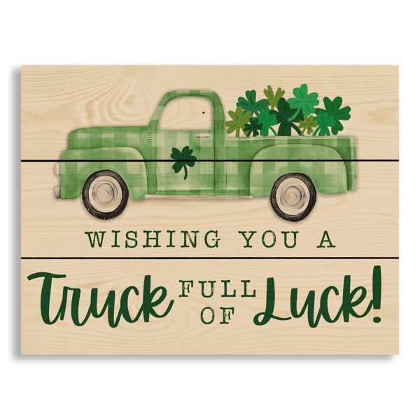 Truck Full of Luck Wood Wall Plaque