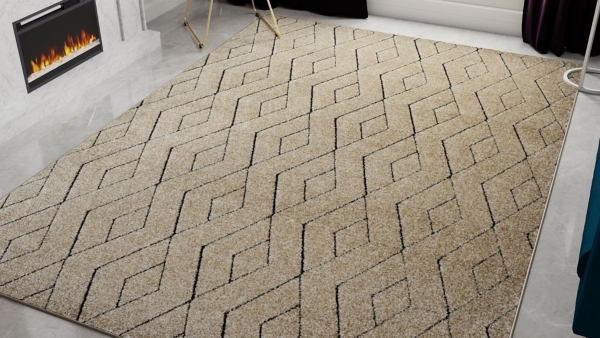 Tan Modern Chevron Area Rug, 5x7