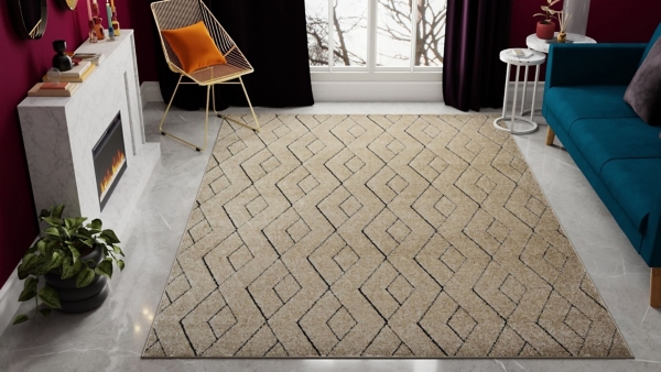 Tan Modern Chevron Area Rug, 5x7