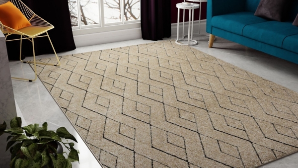 Tan Modern Chevron Area Rug, 5x7