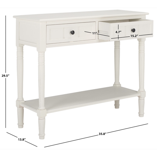 Cream Carved 2-Drawer Console Table