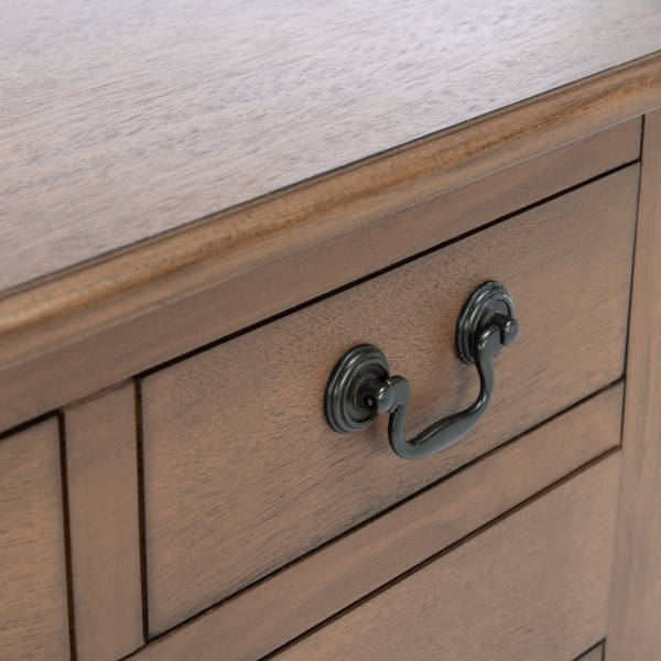 Brown Farmhouse 3-Drawer Console Table