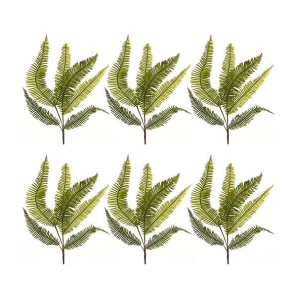 Green Fern Sprays, Set of 6