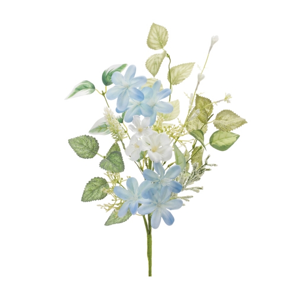 Blue and White Mixed Blossom Sprays, Set of 6
