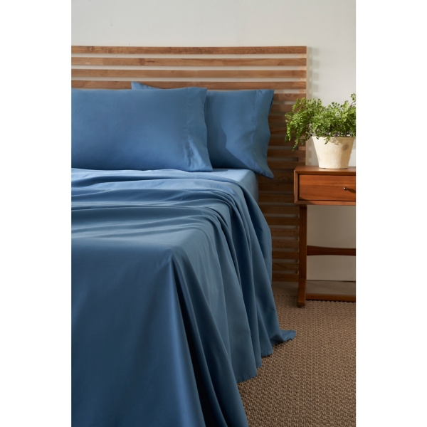 Dark Blue Microfiber 4-pc. King Sheet Set