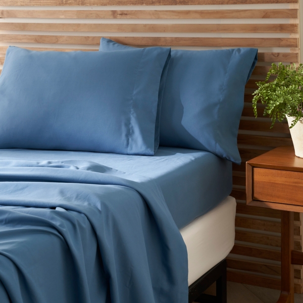 Dark Blue Microfiber 4-pc. King Sheet Set