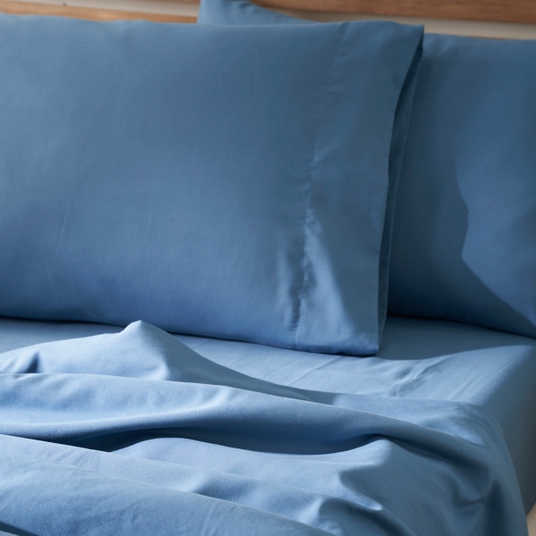 Dark Blue Microfiber 4-pc. King Sheet Set