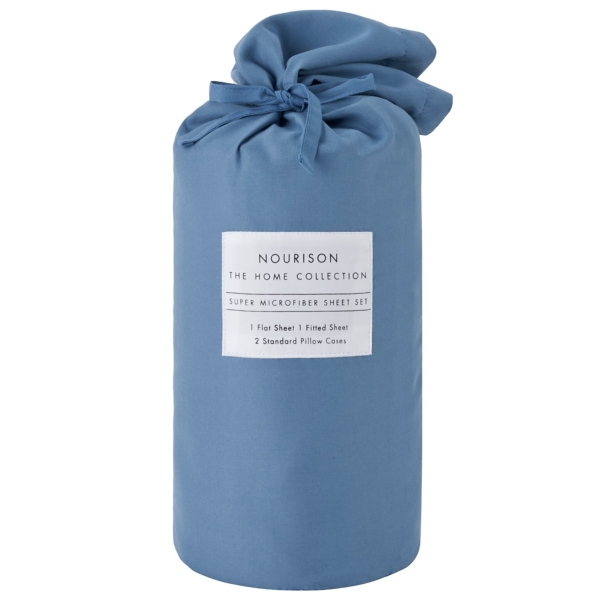 Dark Blue Microfiber 4-pc. King Sheet Set