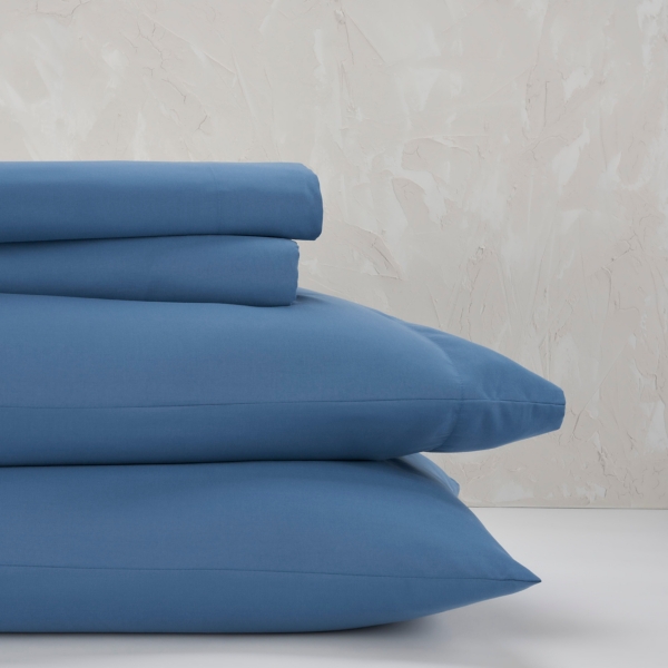 Dark Blue Microfiber 4-pc. Queen Sheet Set