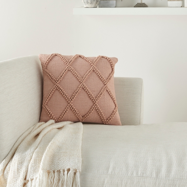 Blush Diamond Lattice Throw Pillow Kirklands Home