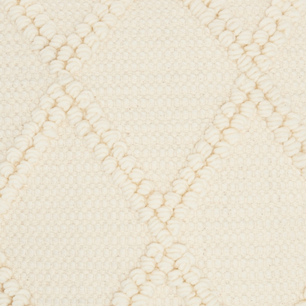 Ivory Diamond Lattice Throw Pillow