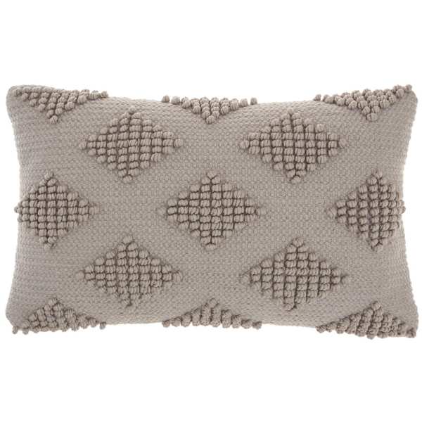 Gray Woven Diamonds Lumbar Pillow