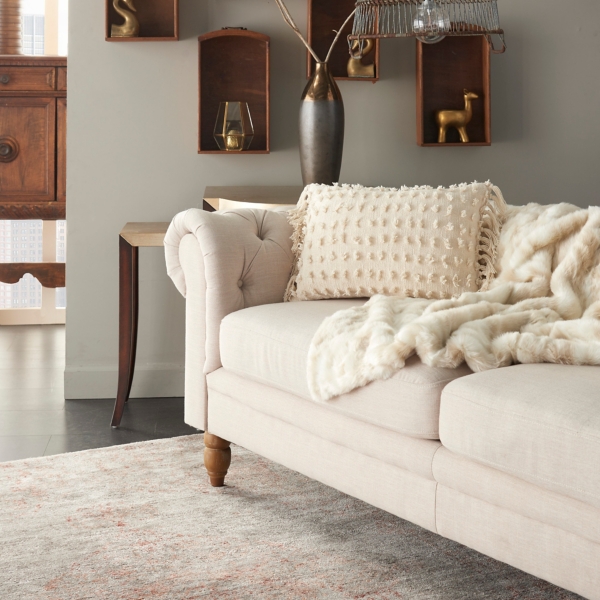 Cream Textured Poms Lumbar Pillow