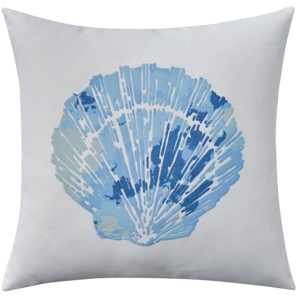 Blue Seashell Throw Pillow