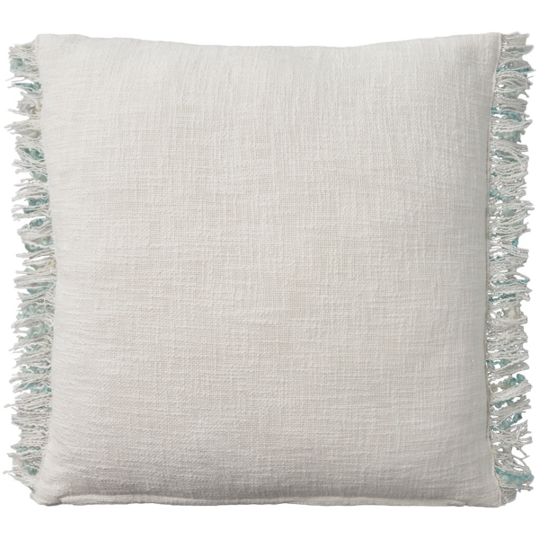 Aqua Handstitched Stripes Throw Pillow