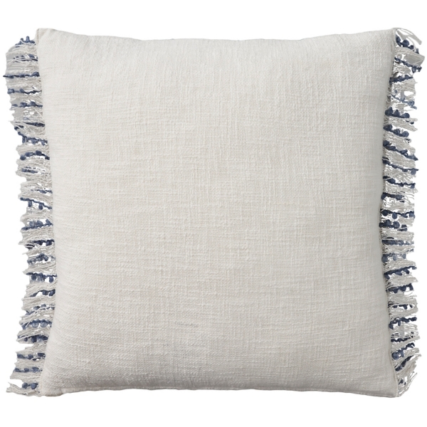 Navy Handstitched Stripes Throw Pillow