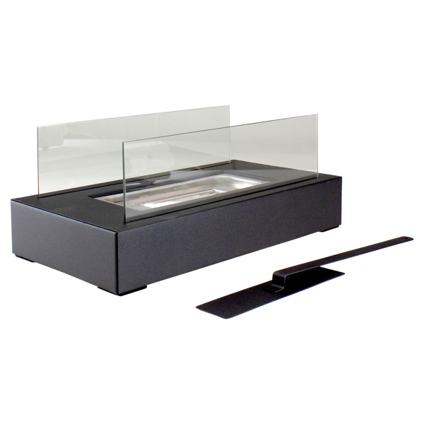 Ventless Tabletop Fireplace on Black Base
