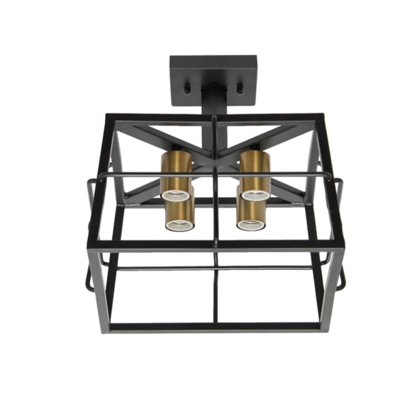 Black Ironhouse Flush Mount Light