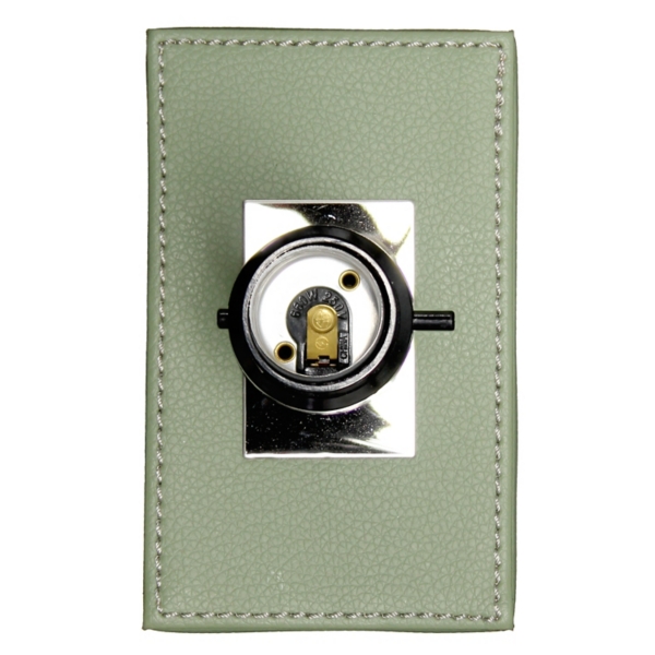 Sage Green Leather Table Lamp