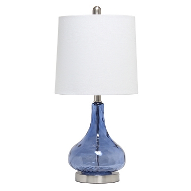 Extra Large Round Light Blue Glass Lamp