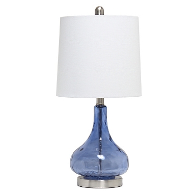 Blue Dimpled Glass Teardrop Table Lamp Kirklands Home