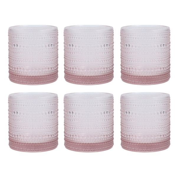 Fortessa Pink Jupiter Short Glasses, Set of 6