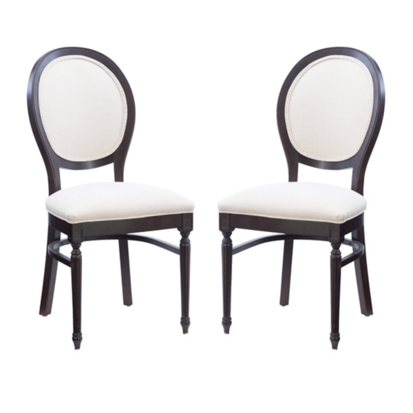 Brown Upholstered Oval Dining Chairs, Set of 2 Kirklands Home