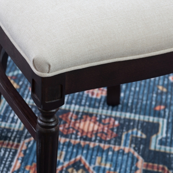 Brown Upholstered Oval Dining Chairs, Set of 2